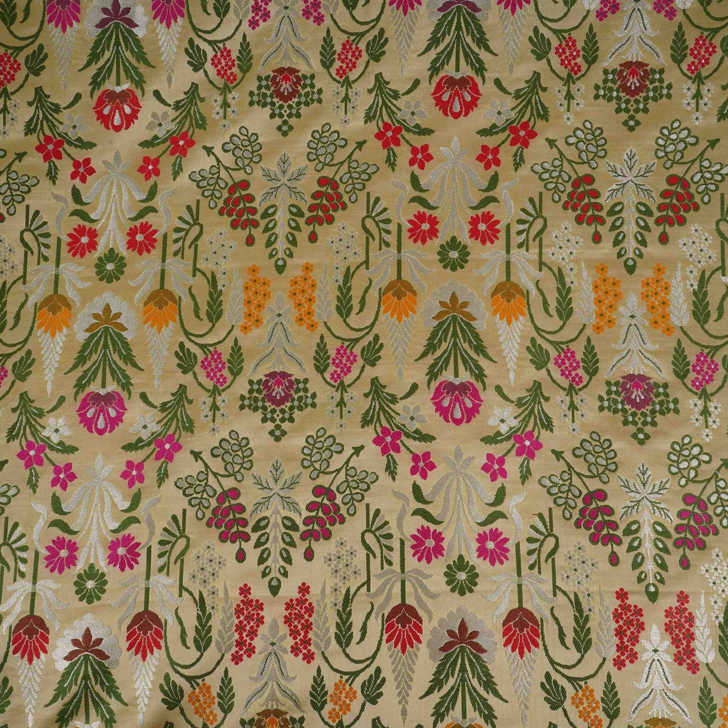 Beige Kimkhab Brocade Fabric HMSS-32790