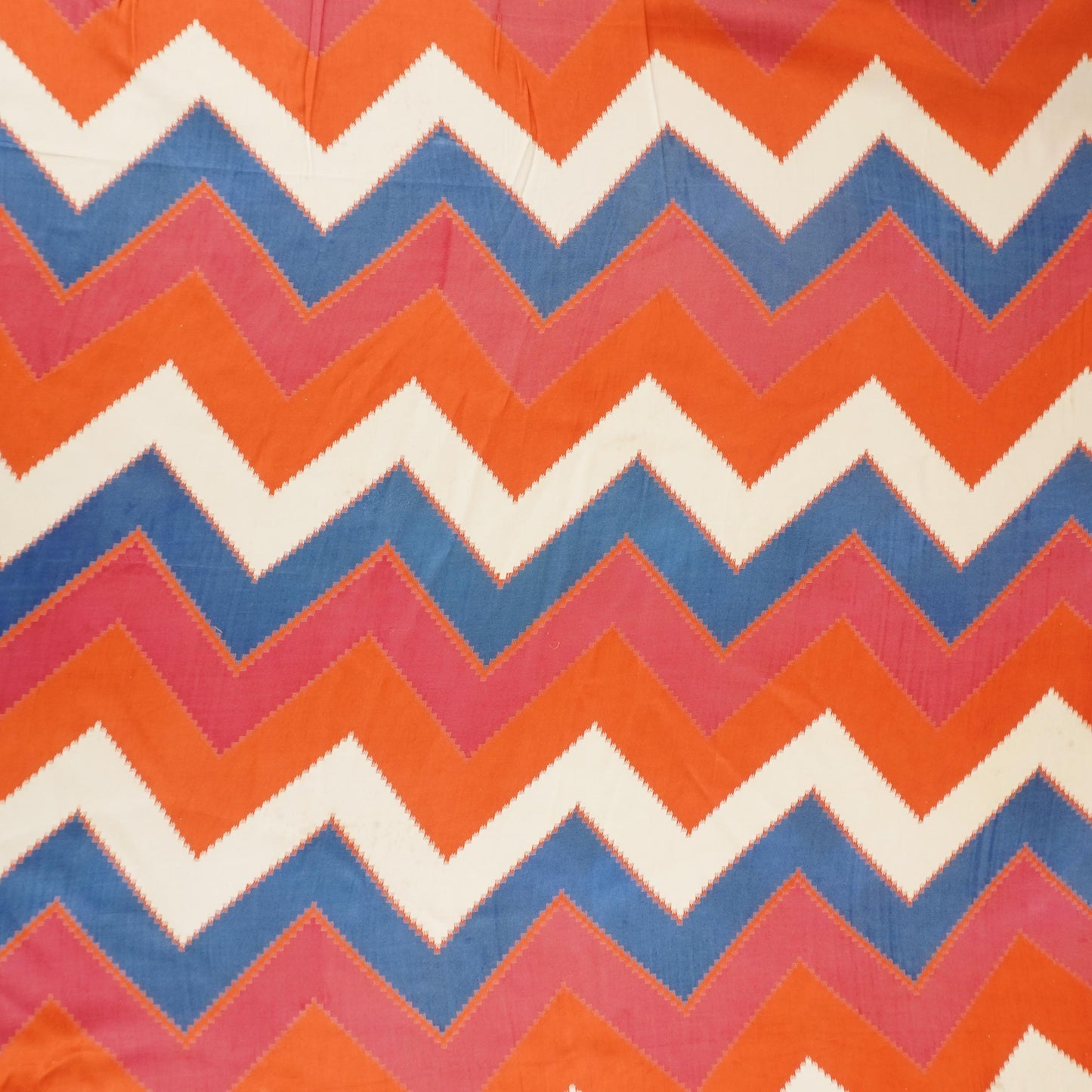 Orange with Multicolor Chervon Print Modal Satin SN-29507