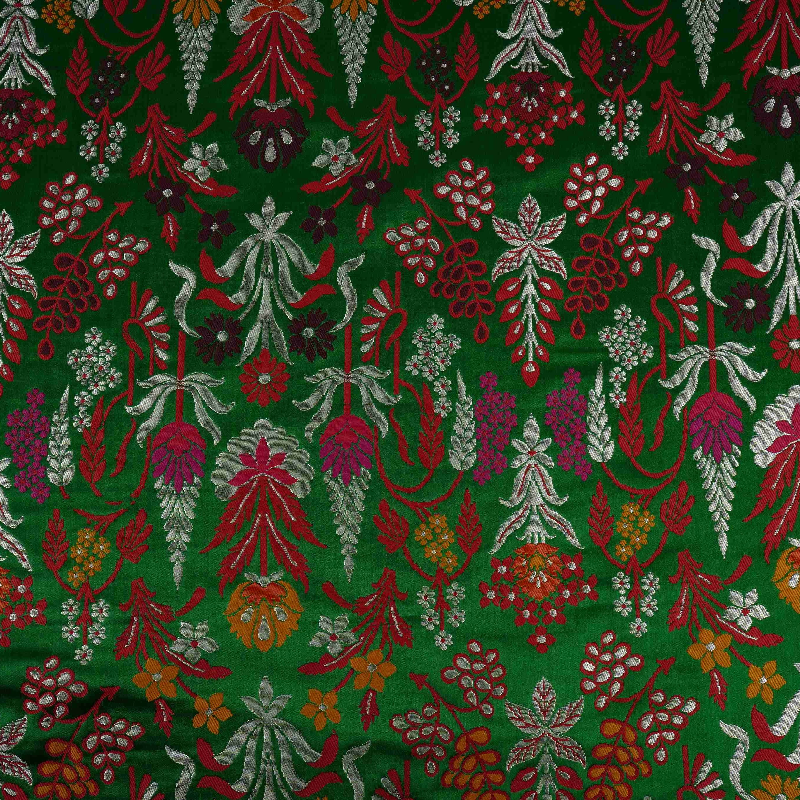 Green Kimkhab Brocade Fabric HMSS-32794