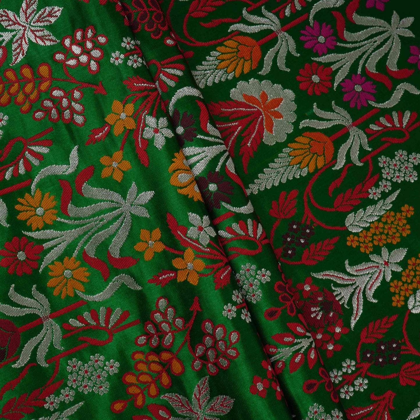 Green Kimkhab Brocade Fabric HMSS-32794