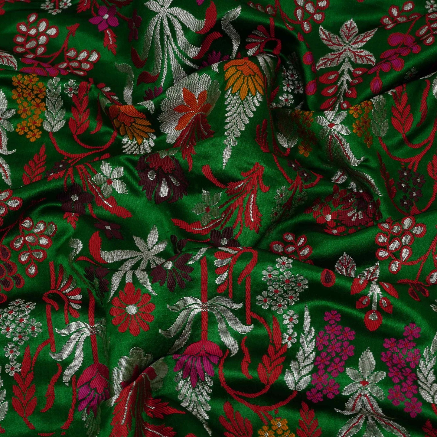 Green Kimkhab Brocade Fabric HMSS-32794