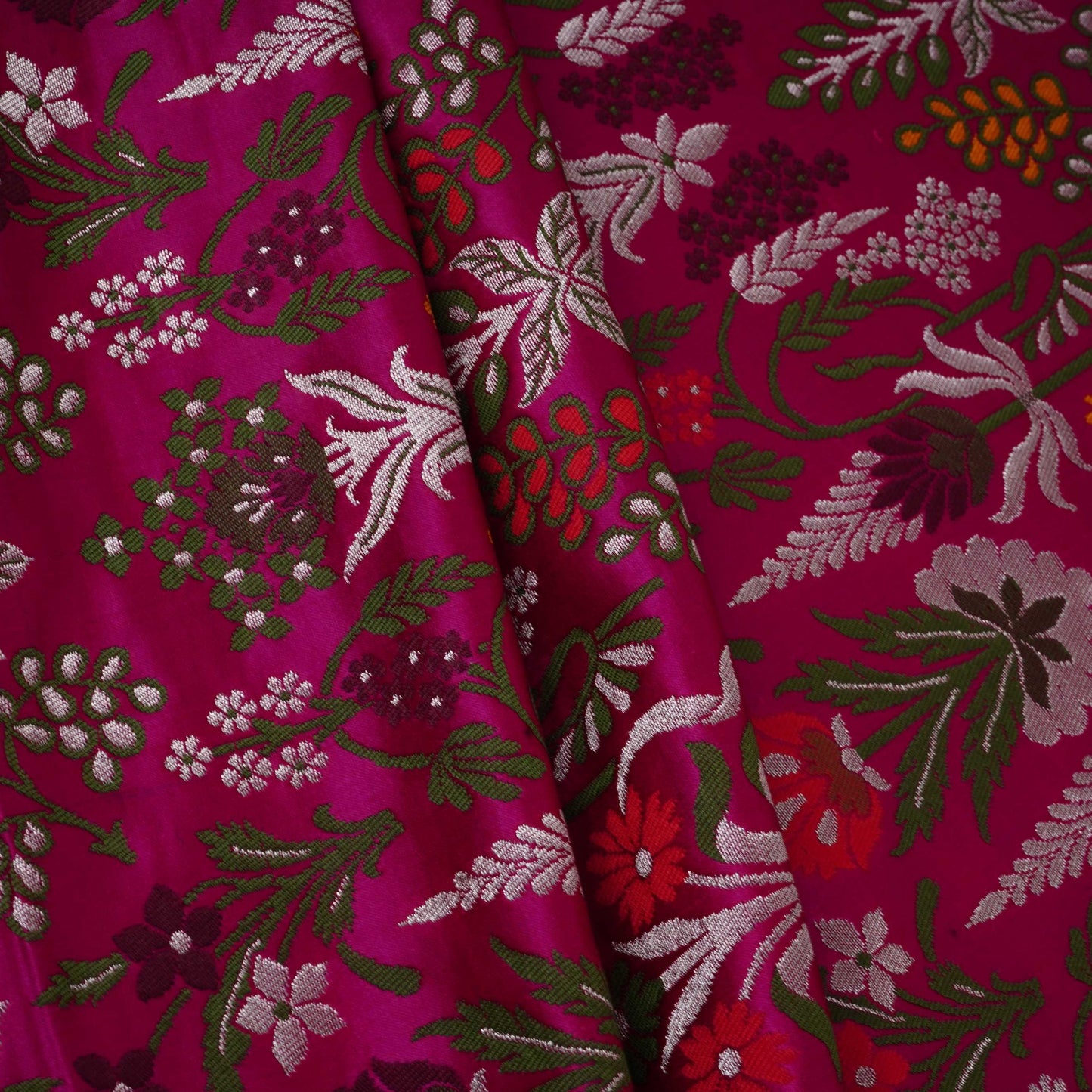 Magenta Kimkhab Brocade Fabric HMSS-32793