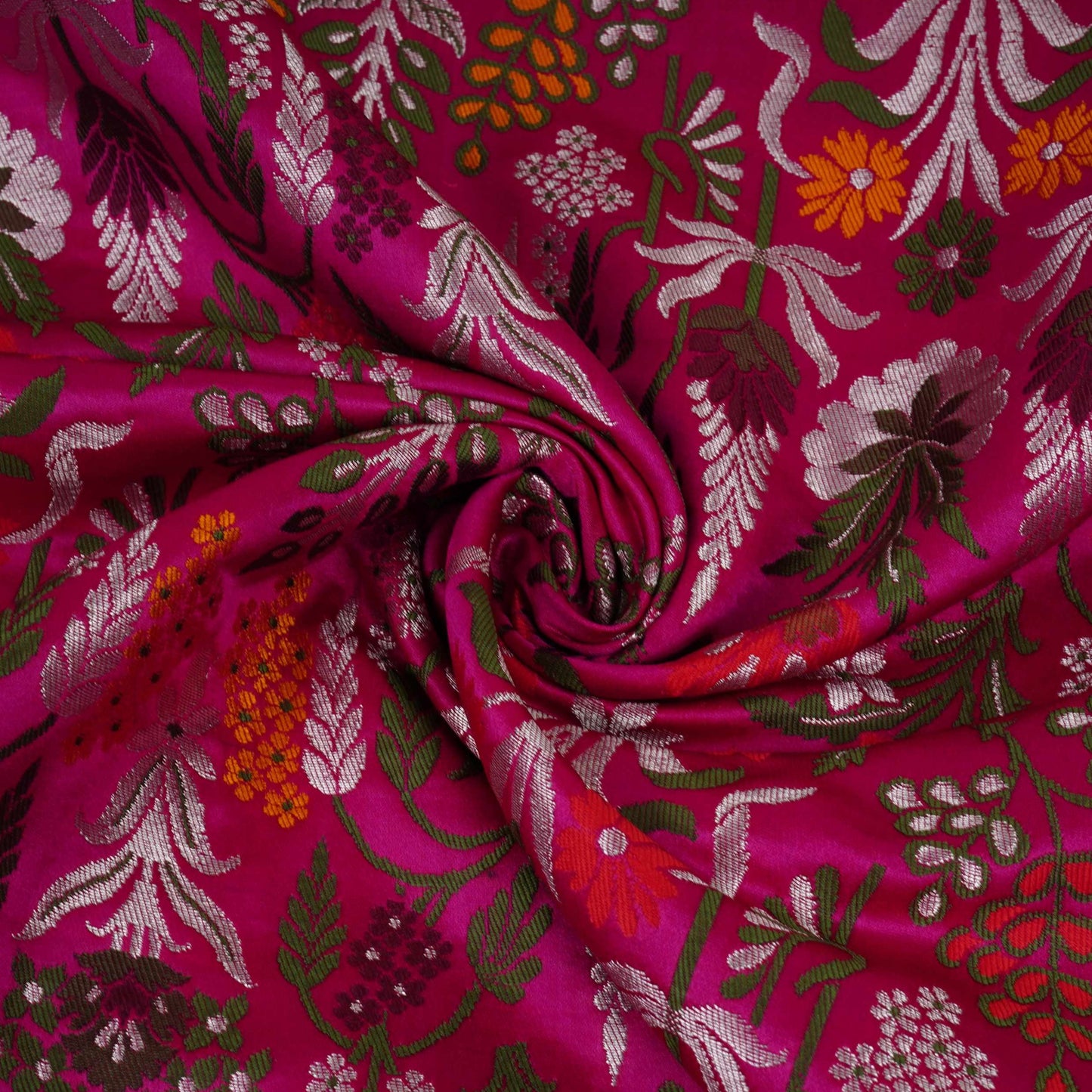 Magenta Kimkhab Brocade Fabric HMSS-32793