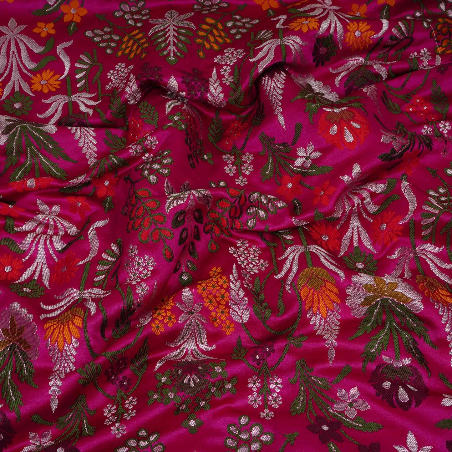 Magenta Kimkhab Brocade Fabric HMSS-32793