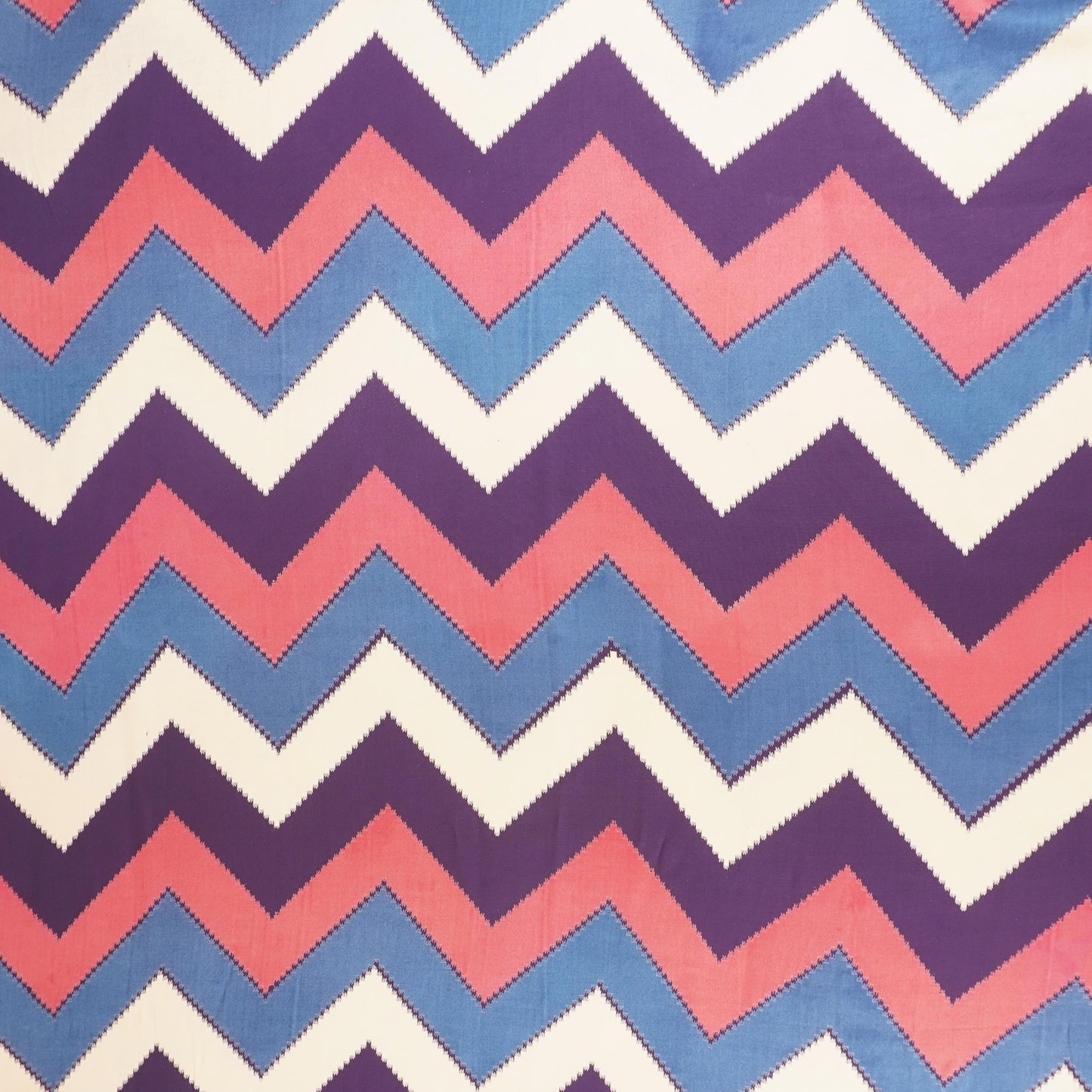 Wine with Multicolor Chervon Print Modal Satin SN-29508