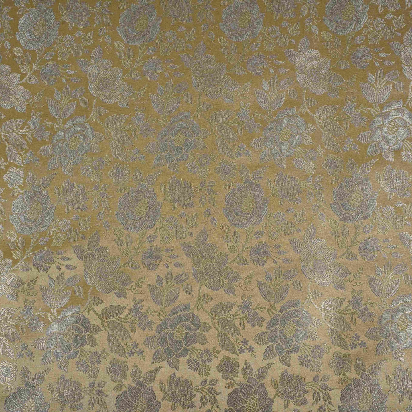 Cream Jamawar Resham Zari Dohra Brocade Fabric HMSS-32740