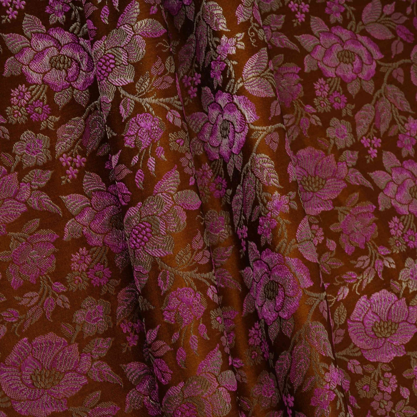 Mehendi Green Jamawar Resham Zari Dohra Brocade Fabric HMSS-32739