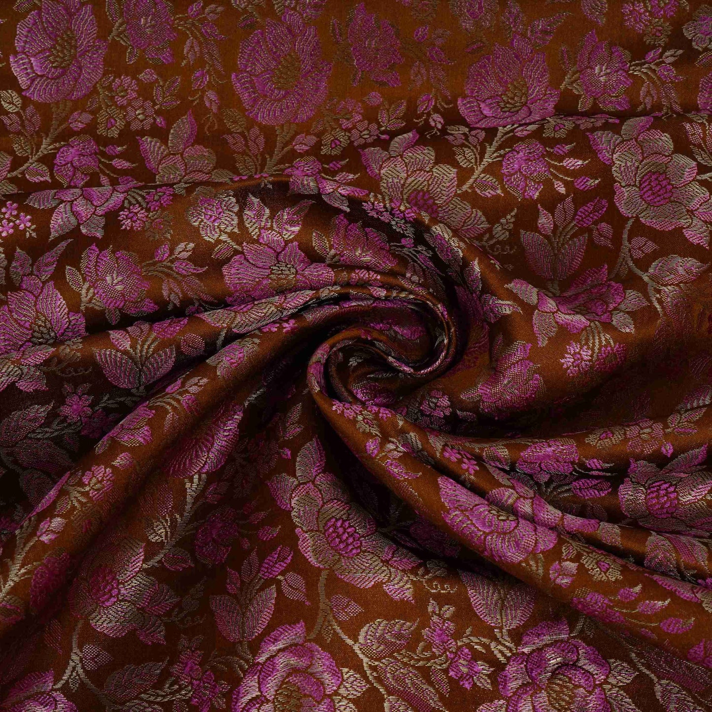 Mehendi Green Jamawar Resham Zari Dohra Brocade Fabric HMSS-32739