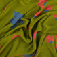 Parrot Green Floral Print Modal Satin SN-29525
