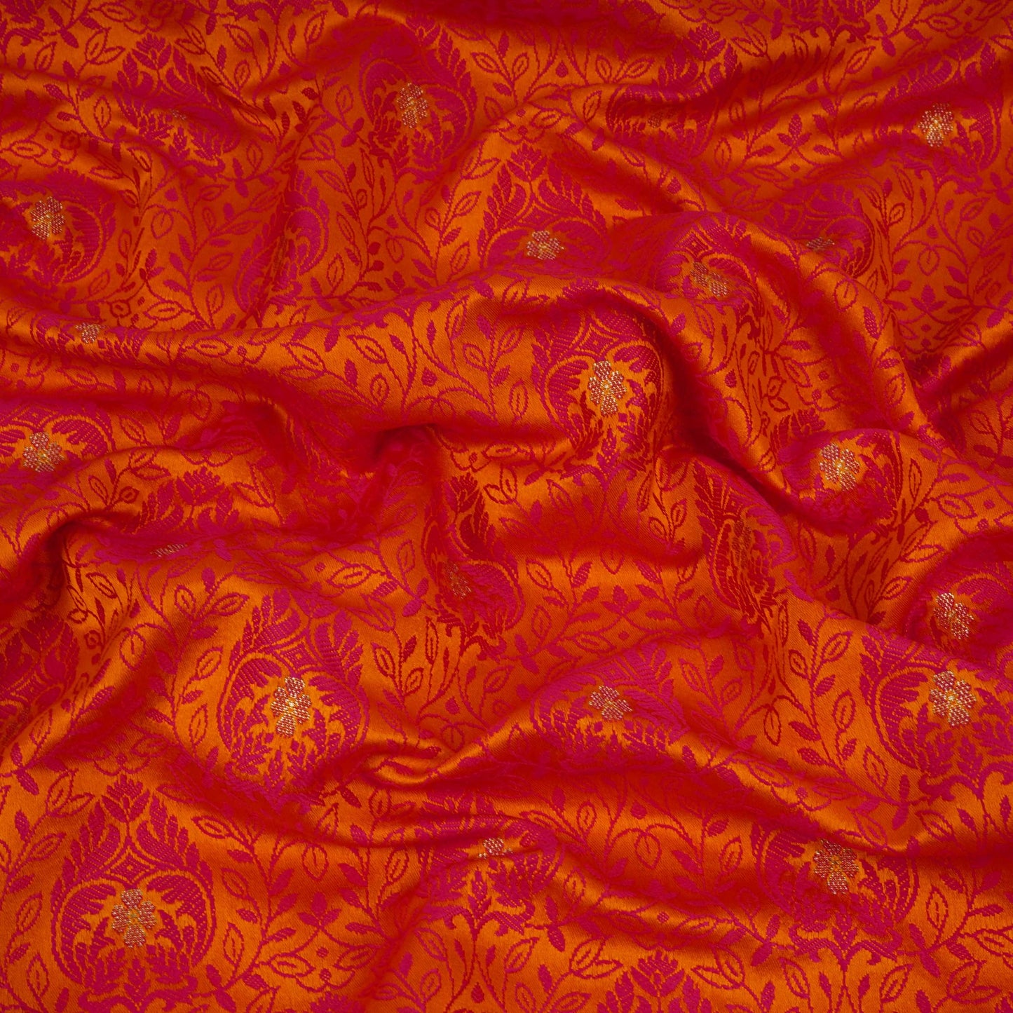 Mustard Zari Booti Tanchoi Silk Fabric HMSS-32751
