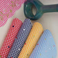 Navy Blue Checks embroidery Cotton Fabric MJF-31316