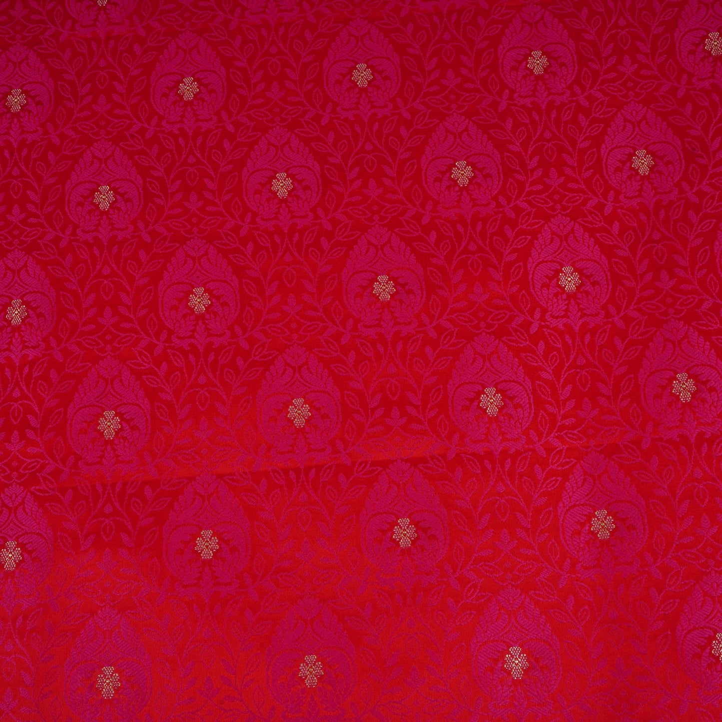 Red Zari Booti Tanchoi Silk Fabric HMSS-32750