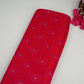 Red Zari Booti Tanchoi Silk Fabric HMSS-32750