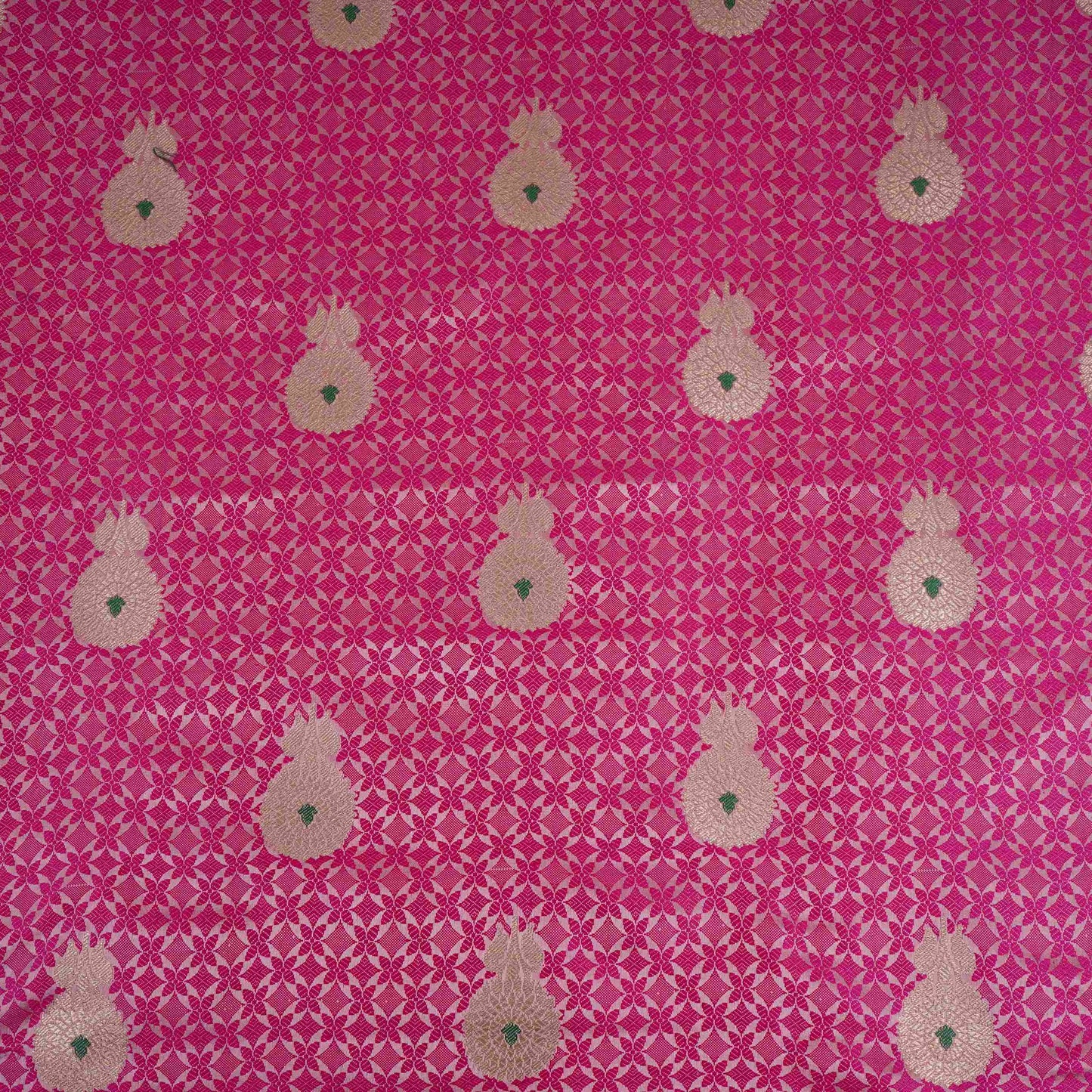 Pink Zari Meena Boota Tanchoi Silk Fabric HMSS-32748