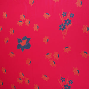 Magenta Pink Floral Print Modal Satin SN-29526 - TradeUNO