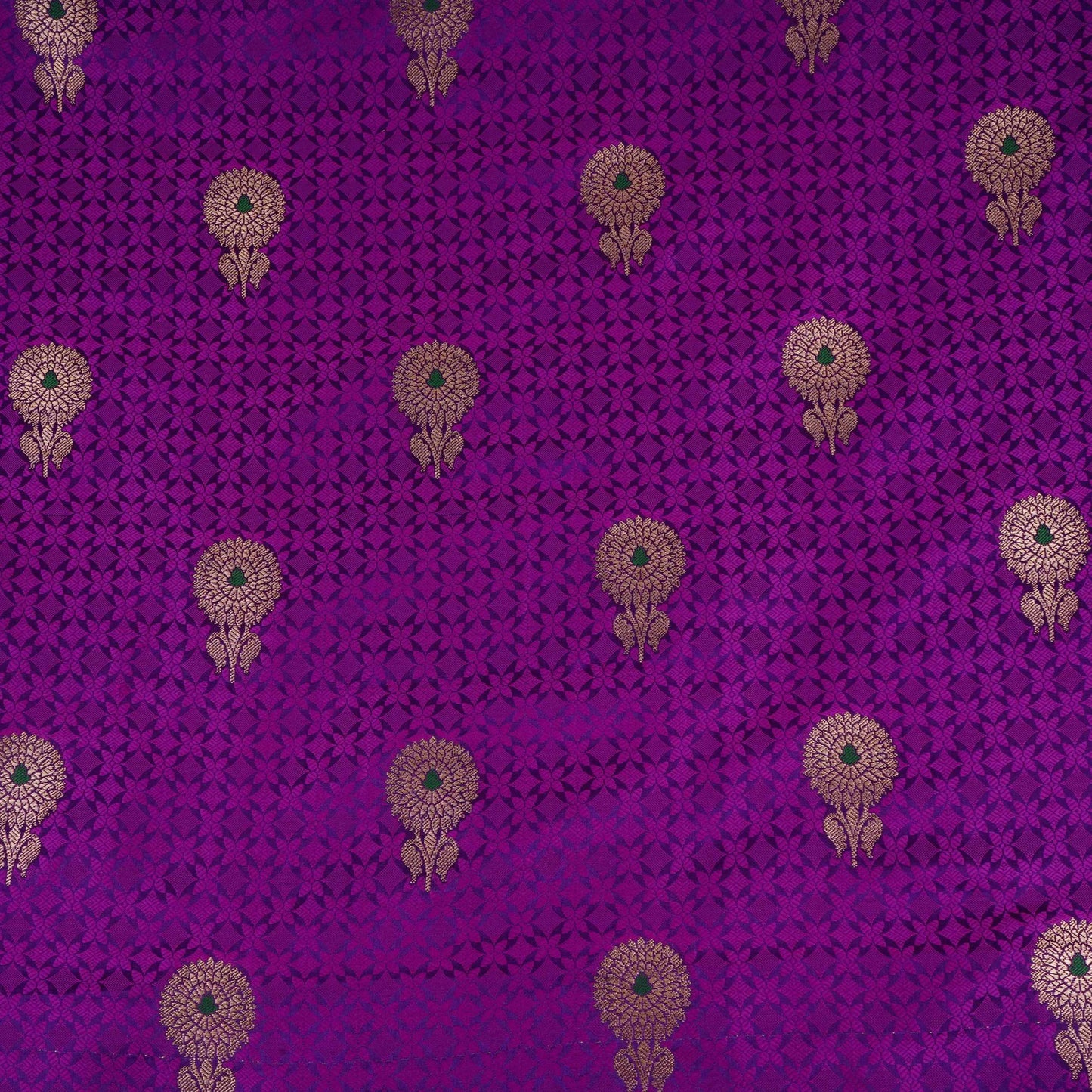 Purple Zari Meena Boota Tanchoi Silk Fabric HMSS-32746