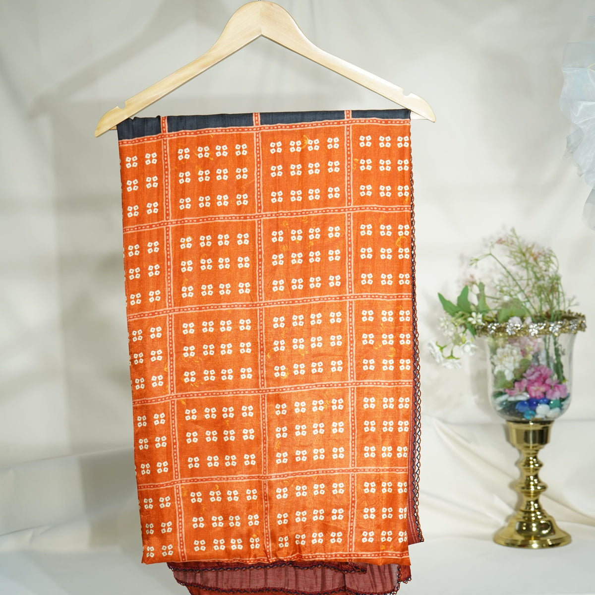 Blue Multicolor Bandhani Print Gaji Silk Dupatta 15764