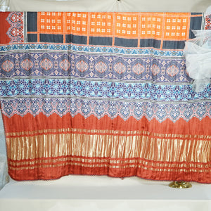 Blue Multicolor Bandhani Print Gaji Silk Dupatta 15764