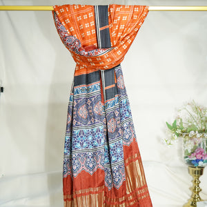 Blue Multicolor Bandhani Print Gaji Silk Dupatta 15764