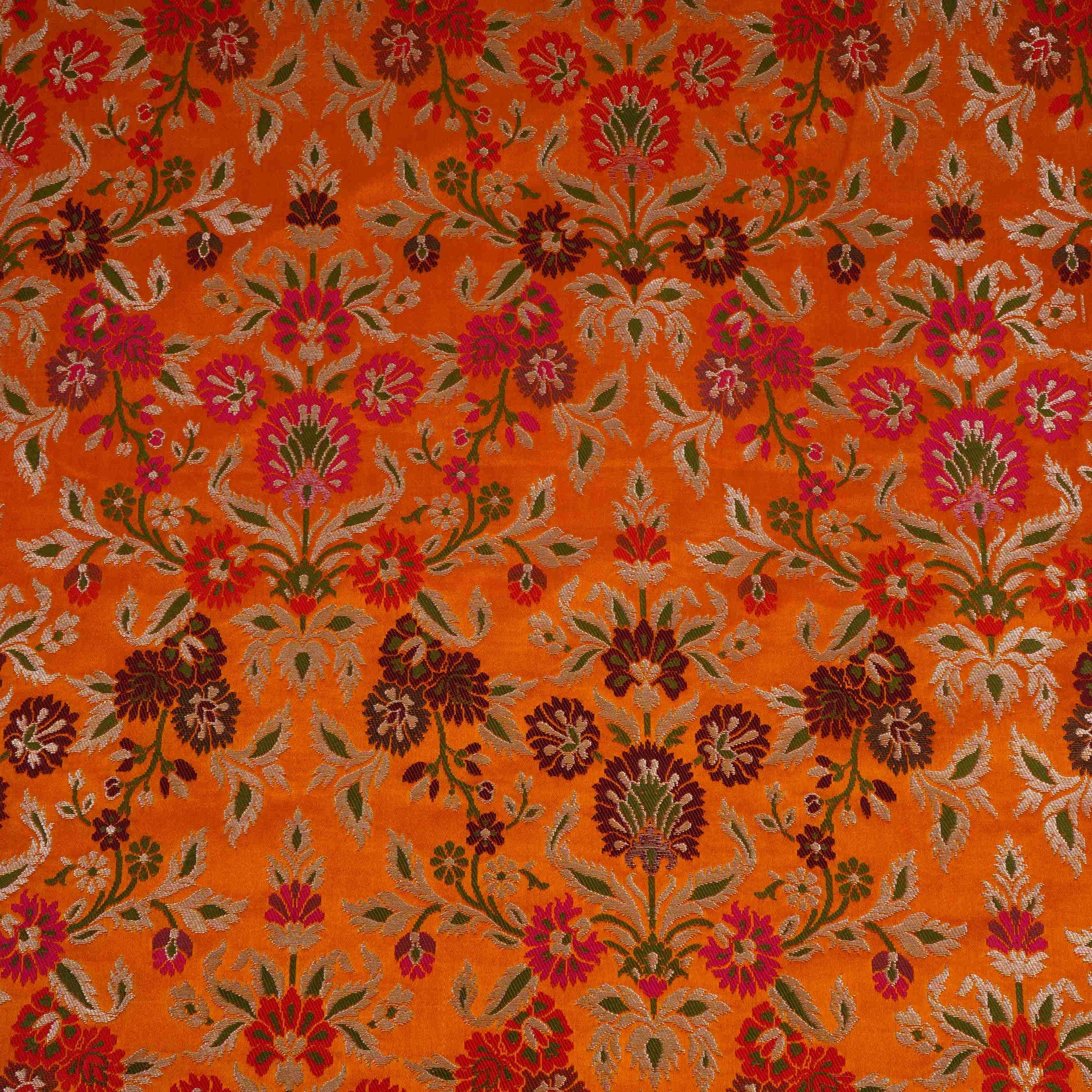 Mustard Kimkhab Brocade Fabric HMSS-32797
