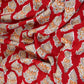 Red floral print Modal Satin Fabric AFI-29541