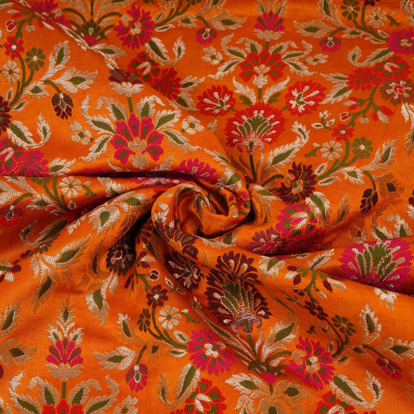 Mustard Kimkhab Brocade Fabric HMSS-32797