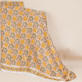 Yellow floral print Modal Satin Fabric AFI-29544