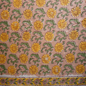 Yellow floral print Modal Satin Fabric AFI-29544 - TradeUNO