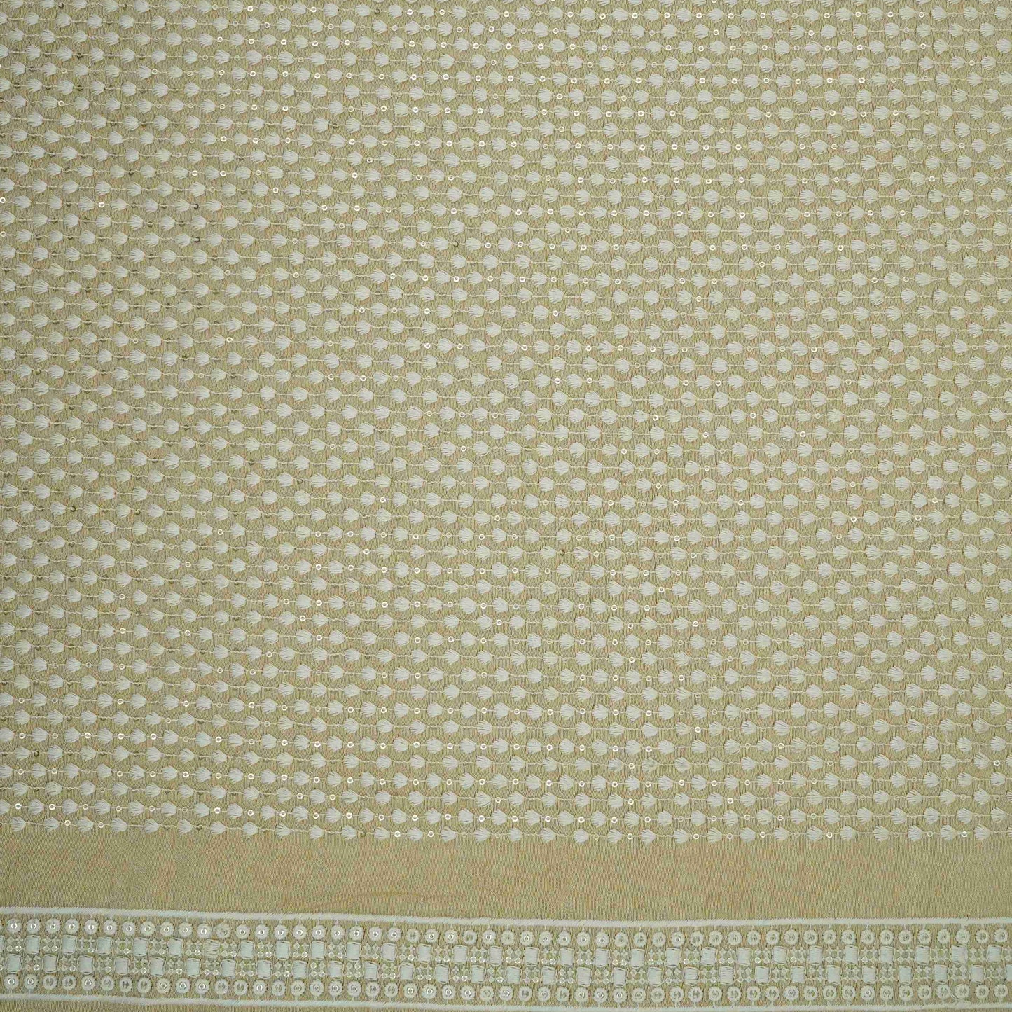Light Beige thread embroidery Mysor Silk Fabric VI-30995