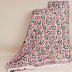 Lavender floral print Modal Satin Fabric AFI-29542 - TradeUNO