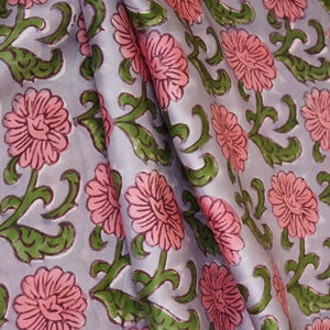 Lavender floral print Modal Satin Fabric AFI-29542 - TradeUNO