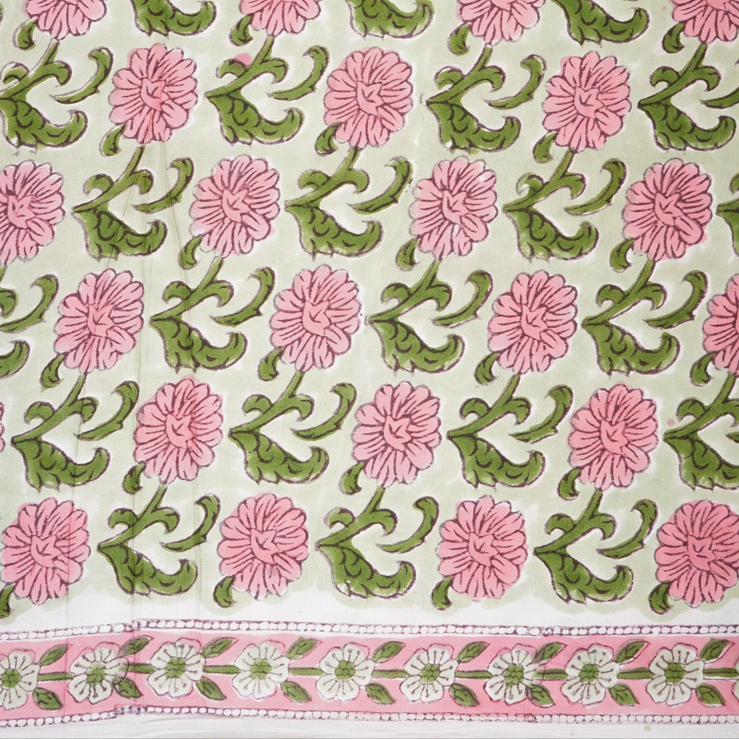 Olive Green Floral print Modal Satin Fabric AFI-29540