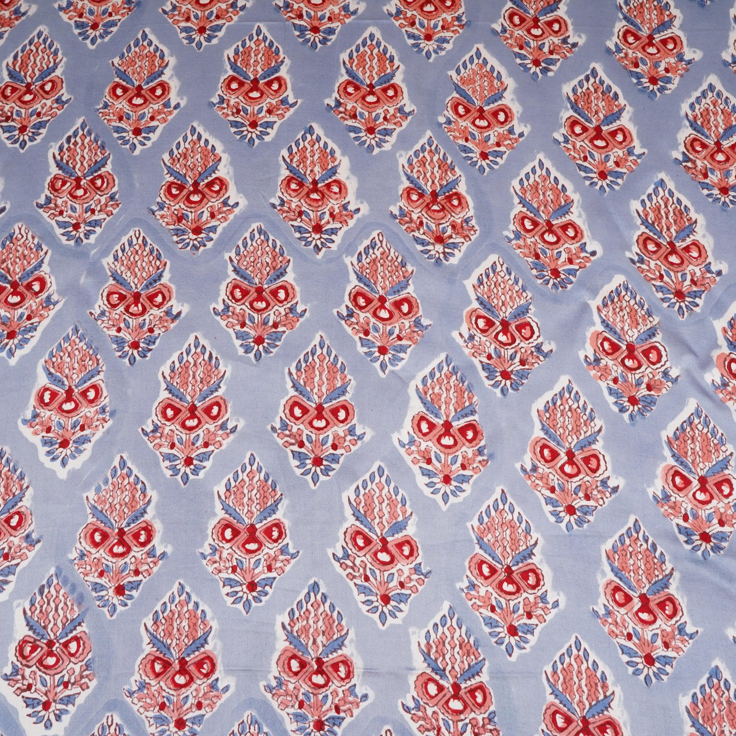 Sky Blue floral Print Modal Satin Fabric AFI-29543