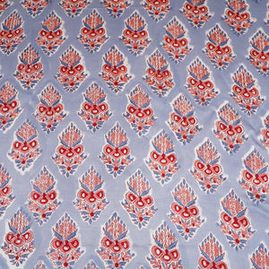 Sky Blue floral Print Modal Satin Fabric AFI-29543 - TradeUNO