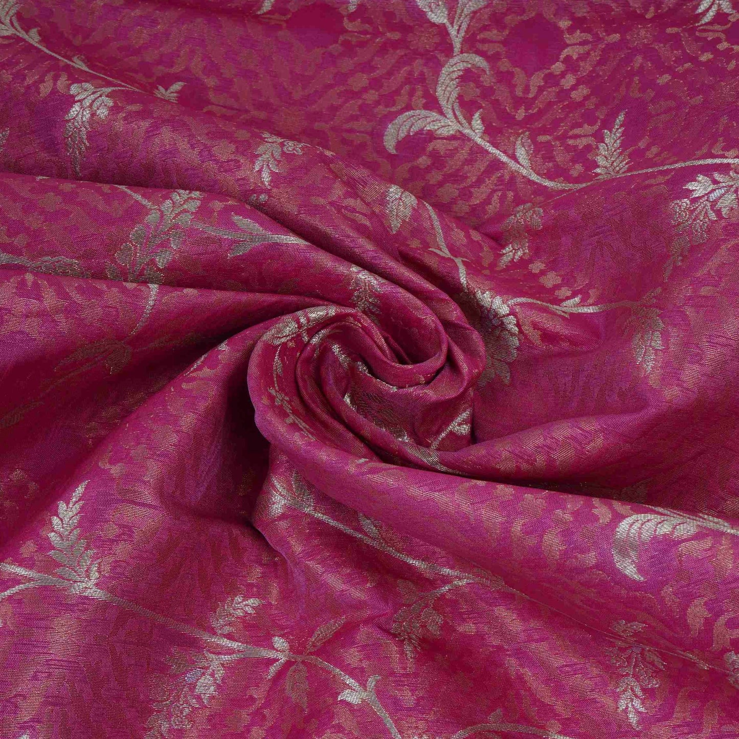 Magenta Alfi Zari silver Meena Alfi Brocade Fabric HMSS-32736