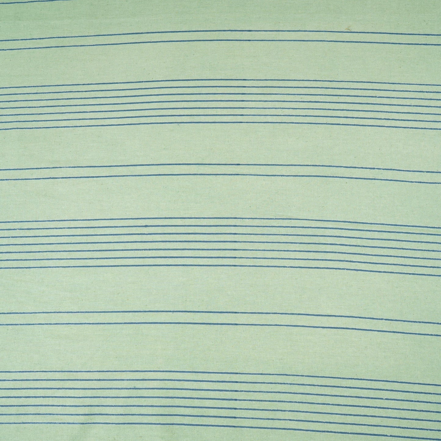 Green Stripes Print Cotton Linen SN-29504