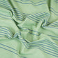 Green Stripes Print Cotton Linen SN-29504