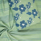 Green Stripes Print Cotton Linen SN-29504