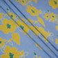 Sky Blue Floral Print Cotton Linen SN-29499