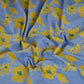 Sky Blue Floral Print Cotton Linen SN-29499