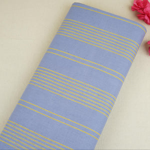 Sky Blue Stripes Print Cotton Linen SN-29500 - TradeUNO