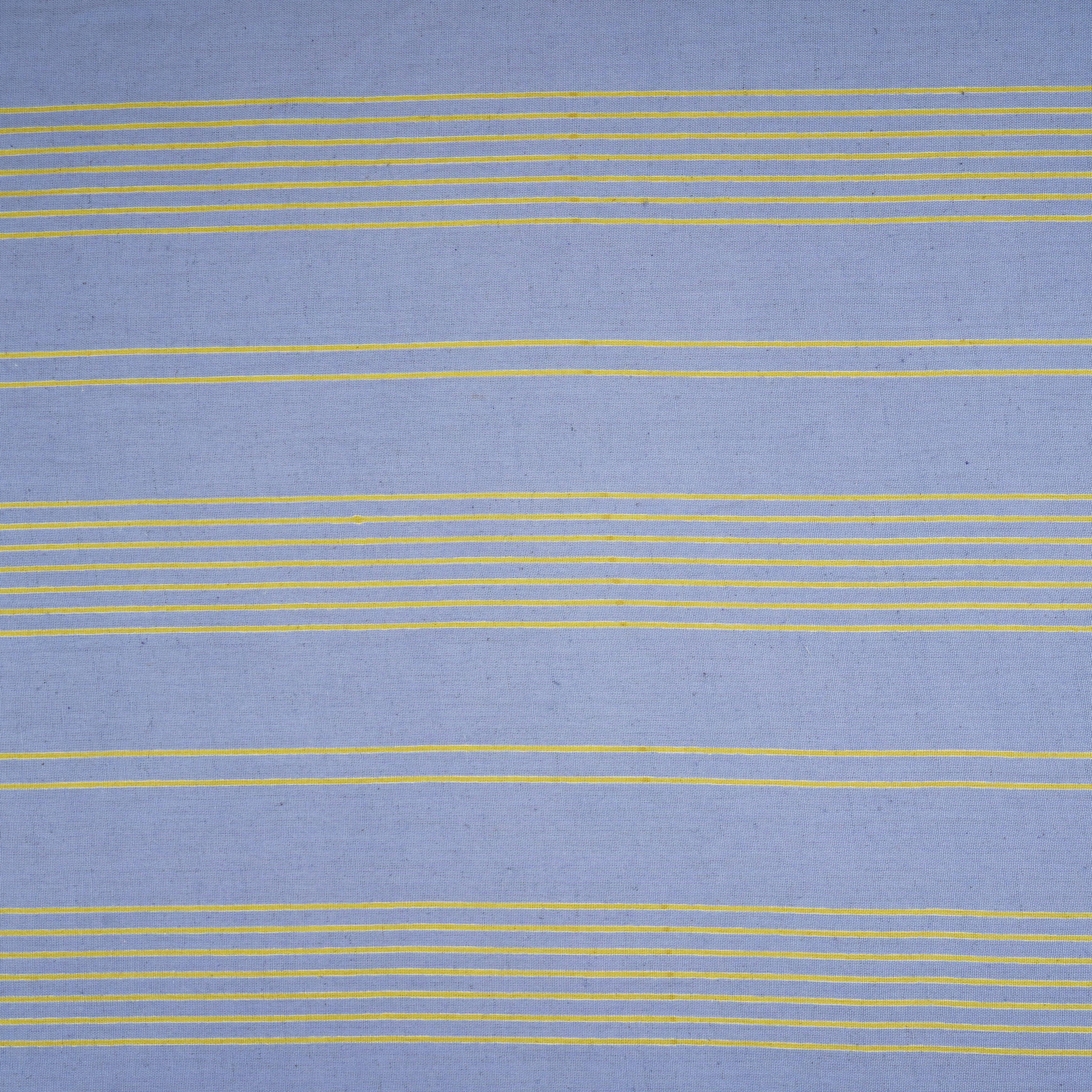 Sky Blue Stripes Print Cotton Linen SN-29500 - TradeUNO