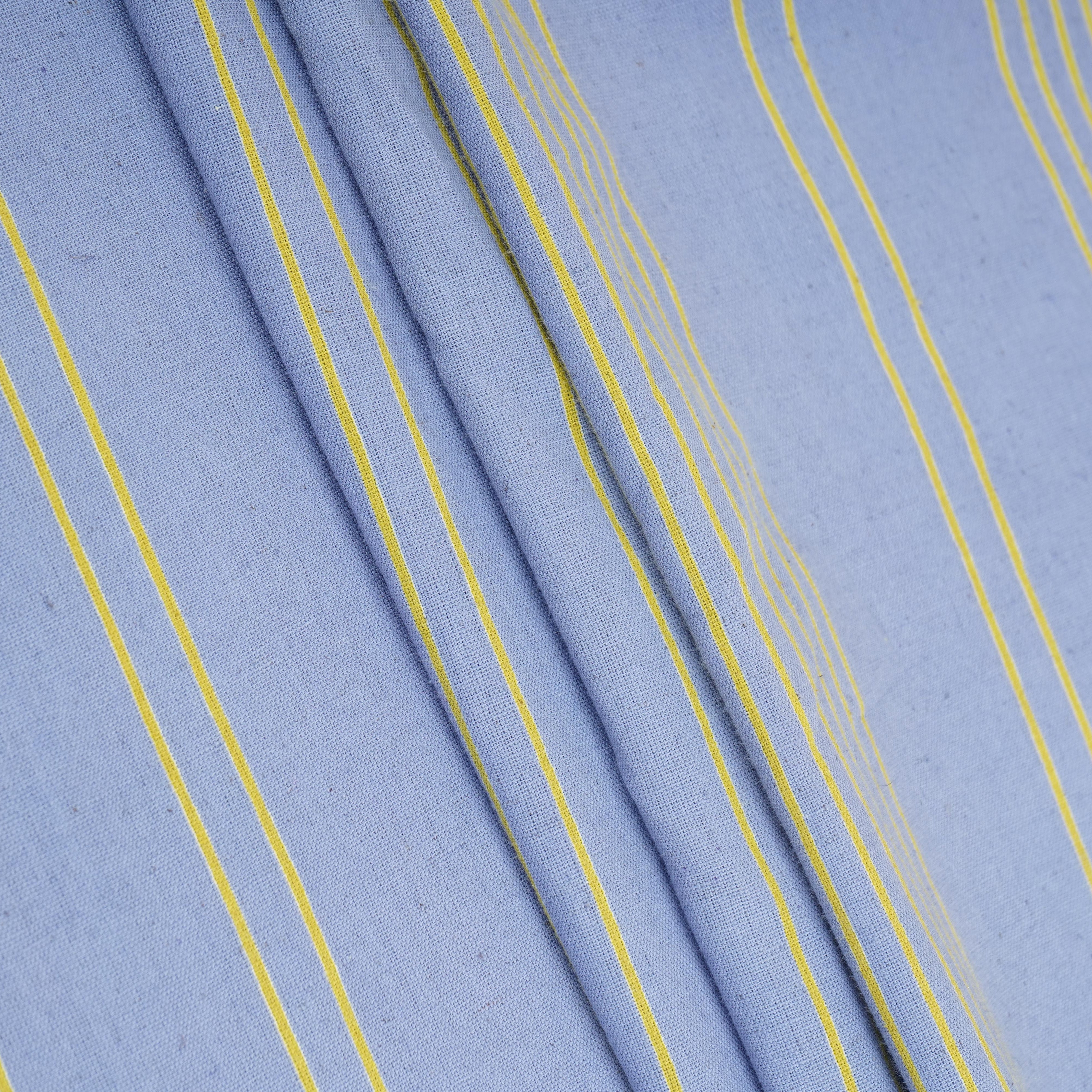 Sky Blue Stripes Print Cotton Linen SN-29500 - TradeUNO