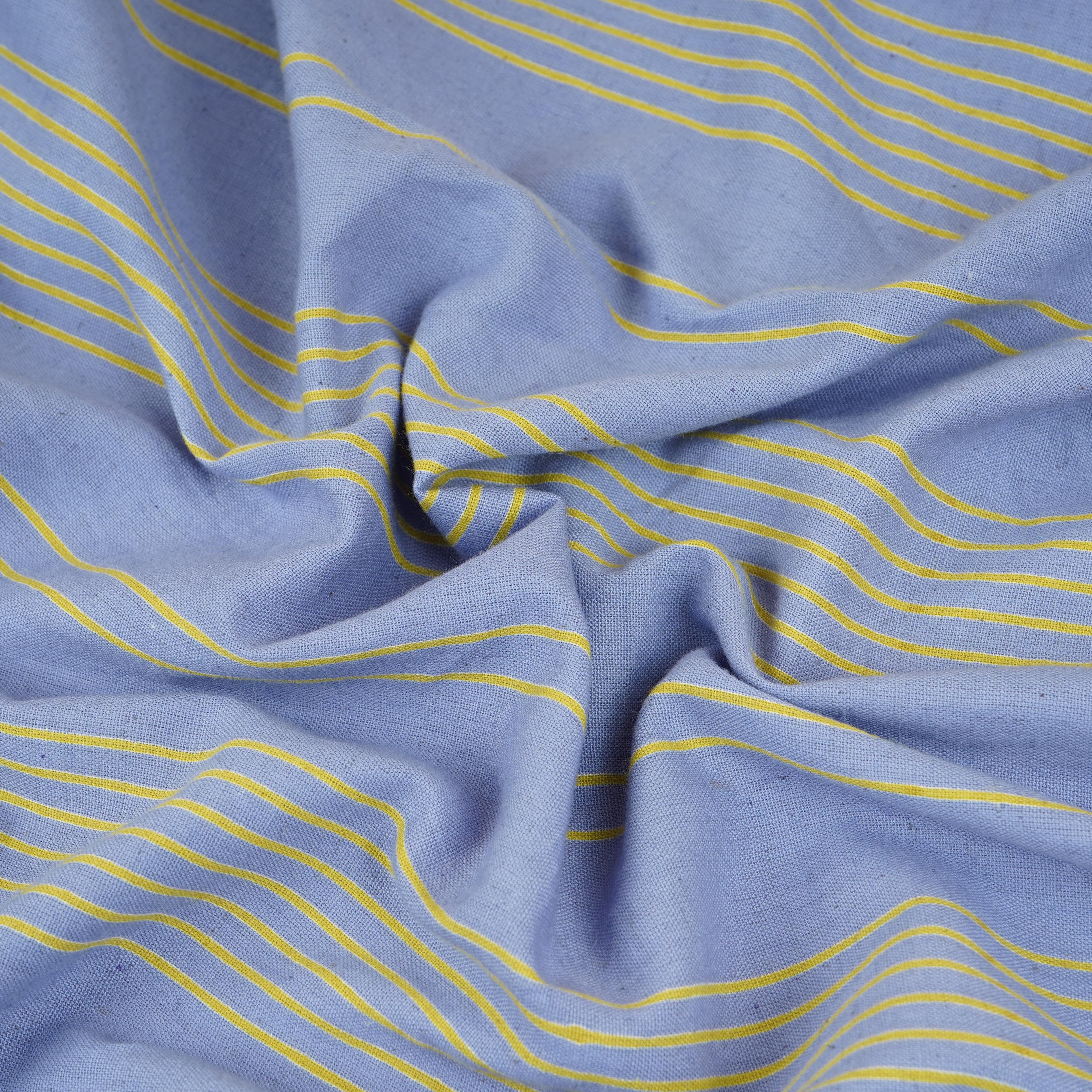 Sky Blue Stripes Print Cotton Linen SN-29500 - TradeUNO