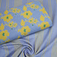 Sky Blue Floral Print Cotton Linen SN-29499