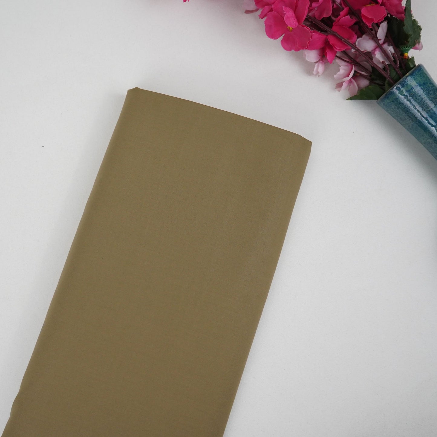 Khaki Solid Suiting Fabric ASMI-31273