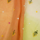Rust With Multicolor 4D Shaded Embroidery Mul Chanderi Fabric DC-30685