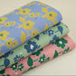 Sky Blue Floral Print Cotton Linen SN-29499