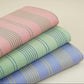 Green Stripes Print Cotton Linen SN-29504