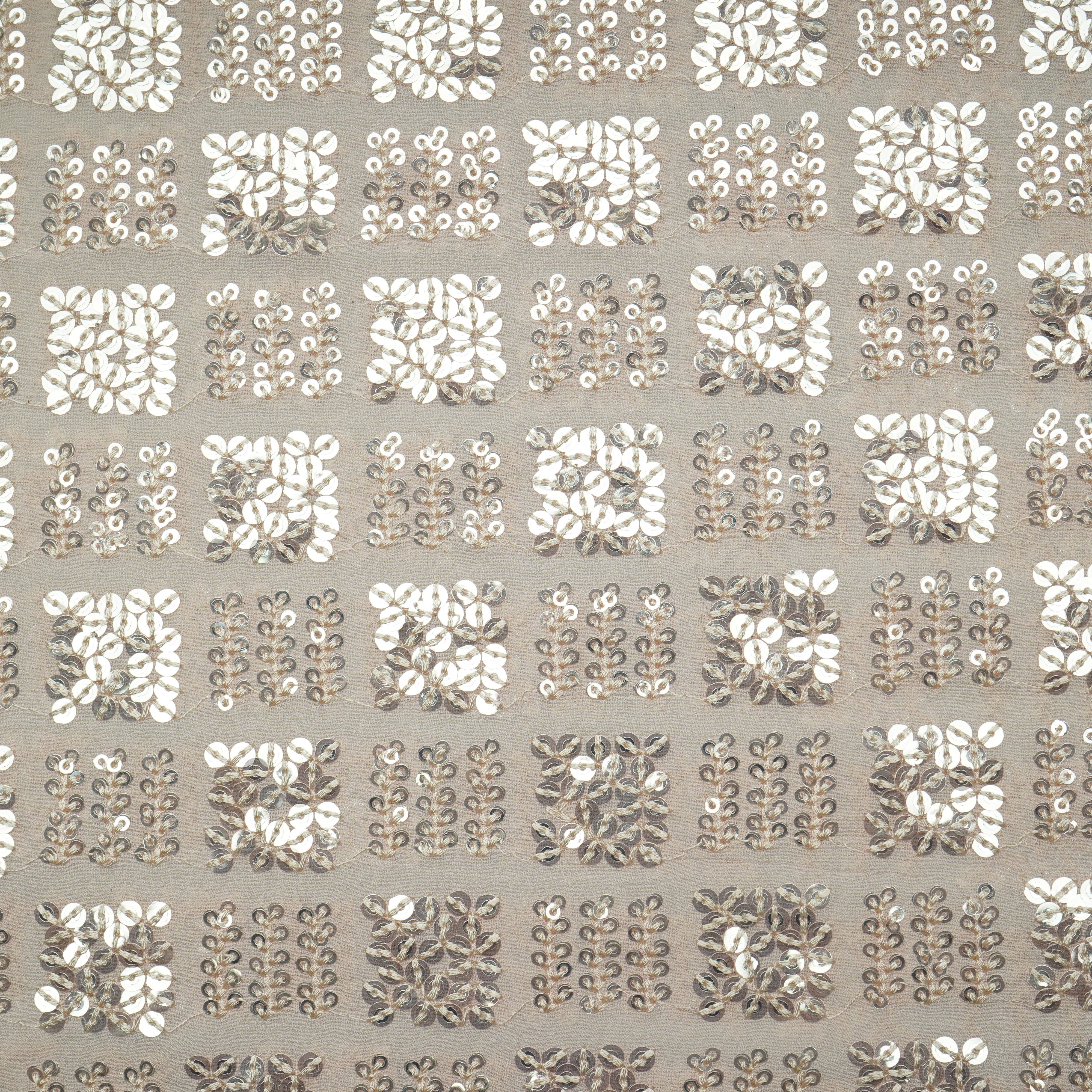 Pink Geometrical Sequence Embroidery Georgette Fabric 16211